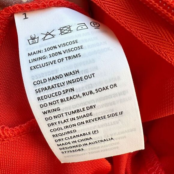 NWT Bardot sorella jersey midi dress in fire red Size 4 - Picture 9 of 10